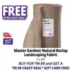 Ocean State Job Lot Master Gardner Natural Burlap Landscaping Fabric 3' x 250' offer