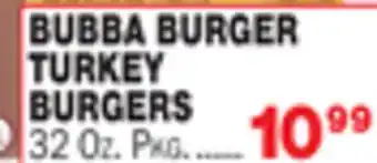 Bravo Supermarkets BUBBA BURGER TURKEY BURGERS offer