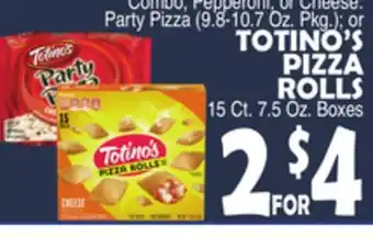 Bravo Supermarkets TOTINO'S PIZZA ROLLS 15 Ct. 7.5 Oz. Boxes offer
