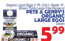Bravo Supermarkets PETE & GERRY'S ORGANIC LARGE EGGS offer