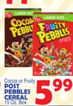 Bravo Supermarkets POST PEBBLES CEREAL offer