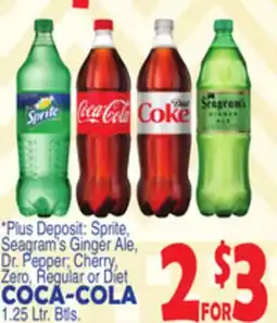 Bravo Supermarkets Sprite, Seagram's Ginger Ale, Dr. Pepper Cherry, Zero, Regular or Diet COCA-COLA offer