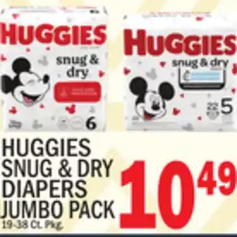 C Town HUGGIES SNUG & DRY DIAPERS JUMBO PACK offer