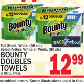 C Town BOUNTY DOUBLES TOWELS 6 ROLL PKG offer