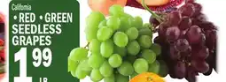 C Town RED, GREEN SEEDLESS GRAPES offer