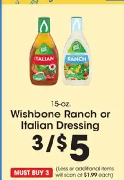 Price Rite Wishbone Ranch or Italian Dressing offer