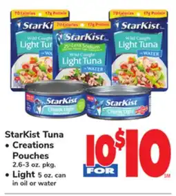 ACME StarKist Tuna Creations Pouches 2.6-3 oz. pkg., Light 5 oz. can in oil or water offer