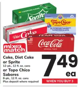 ACME Coke, Diet Coke or Sprite 12-pk., 12 fl. oz. cans or Topo Chico Sabores 8-pk., 12 fl. oz. cans offer