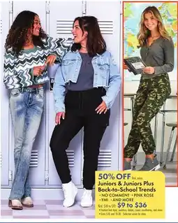 Boscov's Juniors Juniors Plus Back-to-School Trends offer