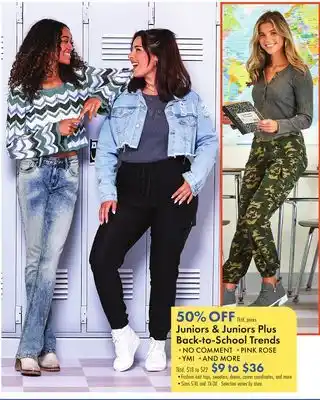 Boscov's Juniors Juniors Plus Back-to-School Trends offer
