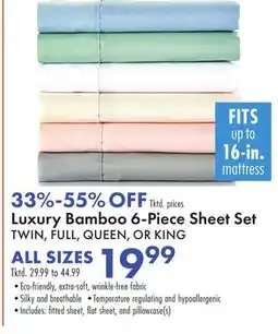 Boscov's Luxury Bamboo 6-Piece Sheet Set offer