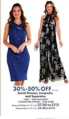 Boscov's Social Dresses, Jumpsuits, and Separates offer