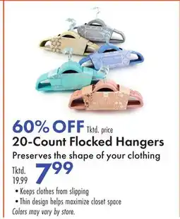 Boscov's 20-Count Flocked Hangers offer