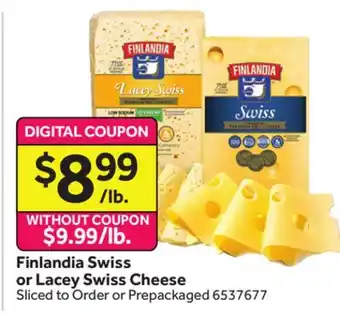 Stop&Shop Finlandia Swiss or Lacey Swiss Cheese offer