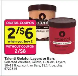 Stop&Shop Talenti Gelato, Layers or Bars offer