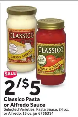 Stop&Shop Classico Pasta or Alfredo Sauce offer