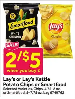 Stop&Shop Lay's or Lay's Kettle Potato Chips or Smartfood offer