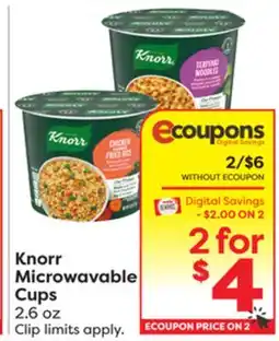 Weis Markets Knorr Microwavable Cups offer
