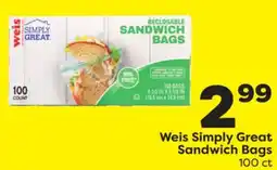 Weis Markets Weis Simply Great Sandwich Bags offer