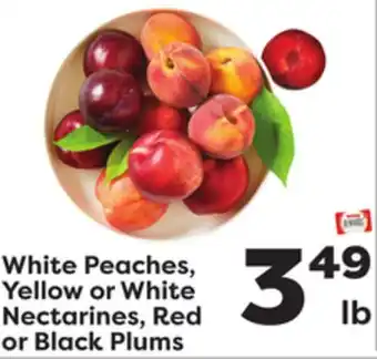 Weis Markets White Peaches, Yellow or White Nectarines, Red or Black Plums offer