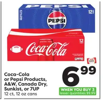 Weis Markets Coca-Cola or Pepsi Products, A & W, Canada Dry, Sunkist, or 7UP offer