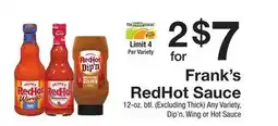 The Fresh Grocer RedHot Sauce offer