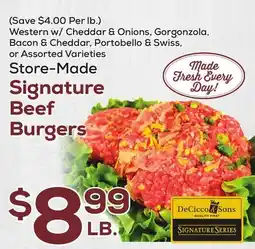 DeCicco & Sons Signature Beef Burgers offer