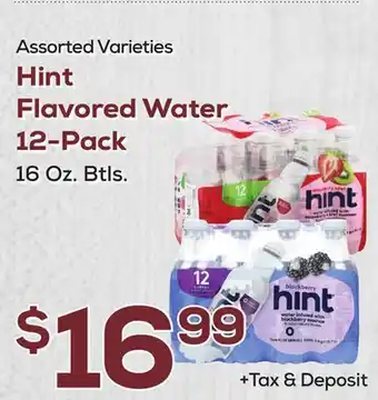 DeCicco & Sons Hint Flavored Water 12-Pack offer