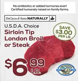 DeCicco & Sons Sirloin Tip London Broil or Steak offer