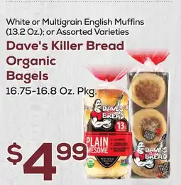 DeCicco & Sons Dave's Killer Bread Organic Bagels 16.75-16.8 Oz. Pkg offer