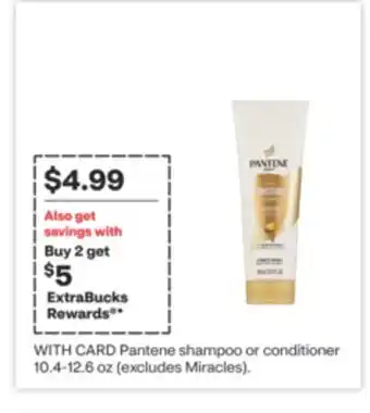 CVS Pantene shampoo or conditioner 10.4-12.6 oz offer