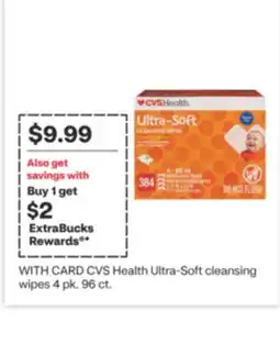 CVS CVS Health Ultra-Soft cleansing wipes 4 pk. 96 ct offer