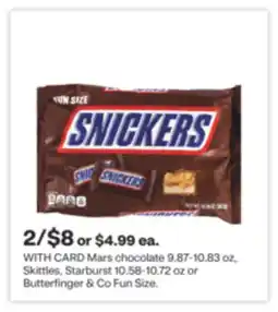 CVS Mars chocolate 9.87-10.83 oz, Skittles, Starburst 10.58-10.72 oz or Butterfinger & Co Fun Size offer