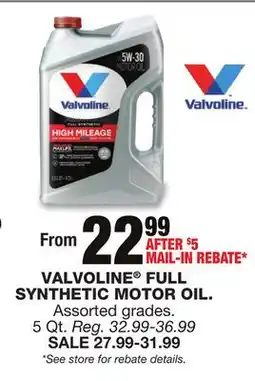 Blain's Farm & Fleet VALVOLINE FULL SYNTHETIC MOTOR OIL offer
