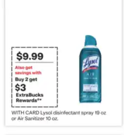 CVS Lysol disinfectant spray 19 oz or Air Sanitizer 10 oz offer