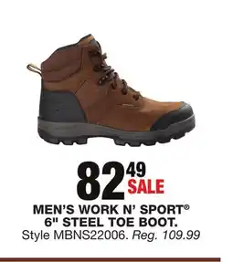 Blain's Farm & Fleet MEN'S WORK N' SPORT 6 STEEL TOE BOOT offer