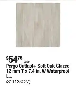 Pergo Outlast+ Soft Oak Glazed 12 mm T x 7.4 in. W Waterproof Laminate Wood Flooring (19.6 sqft/case)