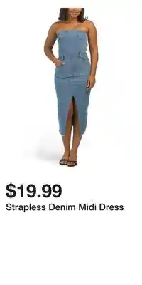 TJ Maxx Strapless Denim Midi Dress offer