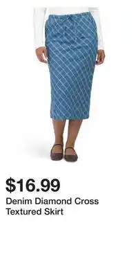TJ Maxx Denim Diamond Cross Textured Skirt offer