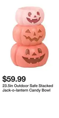 TJ Maxx 23.5in Outdoor Safe Stacked Jack-o-lantern Candy Bowl offer