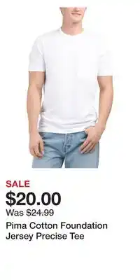 TJ Maxx Pima Cotton Foundation Jersey Precise Tee offer