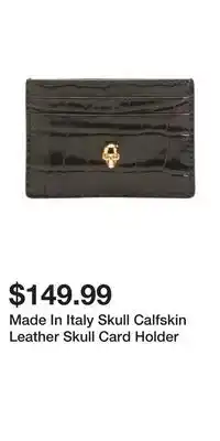 TJ Maxx Made In Italy Skull Calfskin Leather Skull Card Holder offer