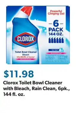 Sam's Club Clorox Toilet Bowl Cleaner with Bleach, Rain Clean, 6pk., 144 fl. oz offer
