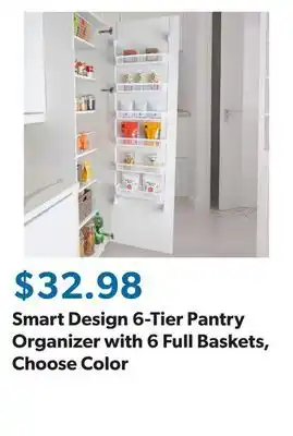 Sam's Club Smart Design 6-Tier Pantry Organizer with 6 Full Baskets, Choose Color offer