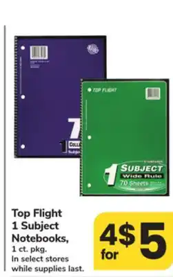 ACME Top Flight 1 Subject Notebooks offer