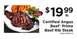 ShopRite Prime Beef Rib Steak offer