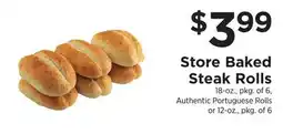 ShopRite Store Baked Steak Rolls offer