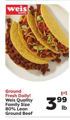 Weis Markets Weis Quality Family Size 80% Lean Ground Beef offer