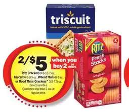 Meijer Ritz Crackers 8.8-13.7 oz., Triscuit 6.5-8.5 oz., Wheat Thins 8-9 oz. or Good Thins Crackers* 3.5-7.5 oz offer