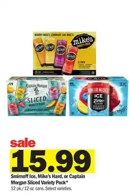 Meijer Smirnoff Ice, Mike's Hard, or Captain Morgan Sliced Variety Pack offer